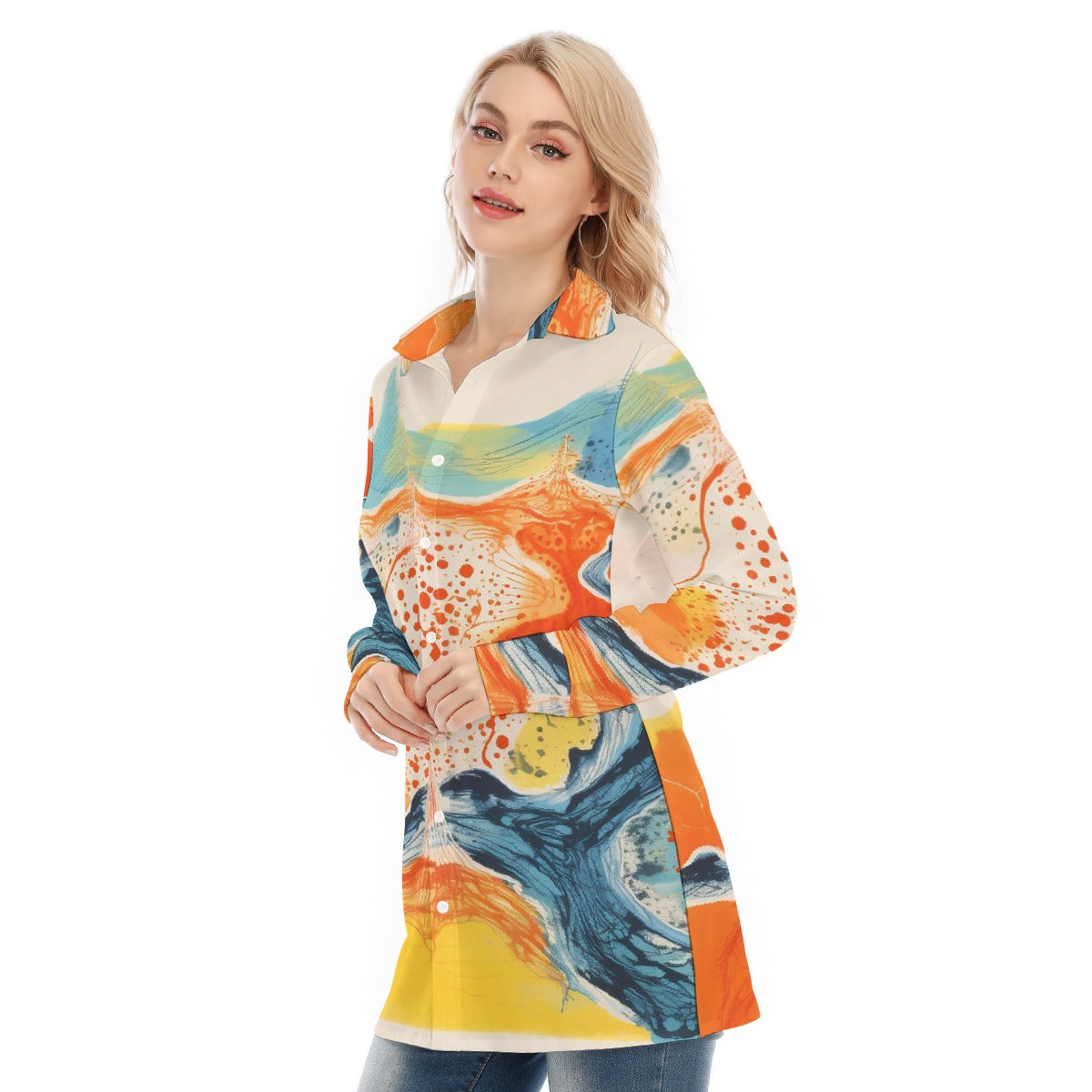 All-Over Print Women's Long Shirt