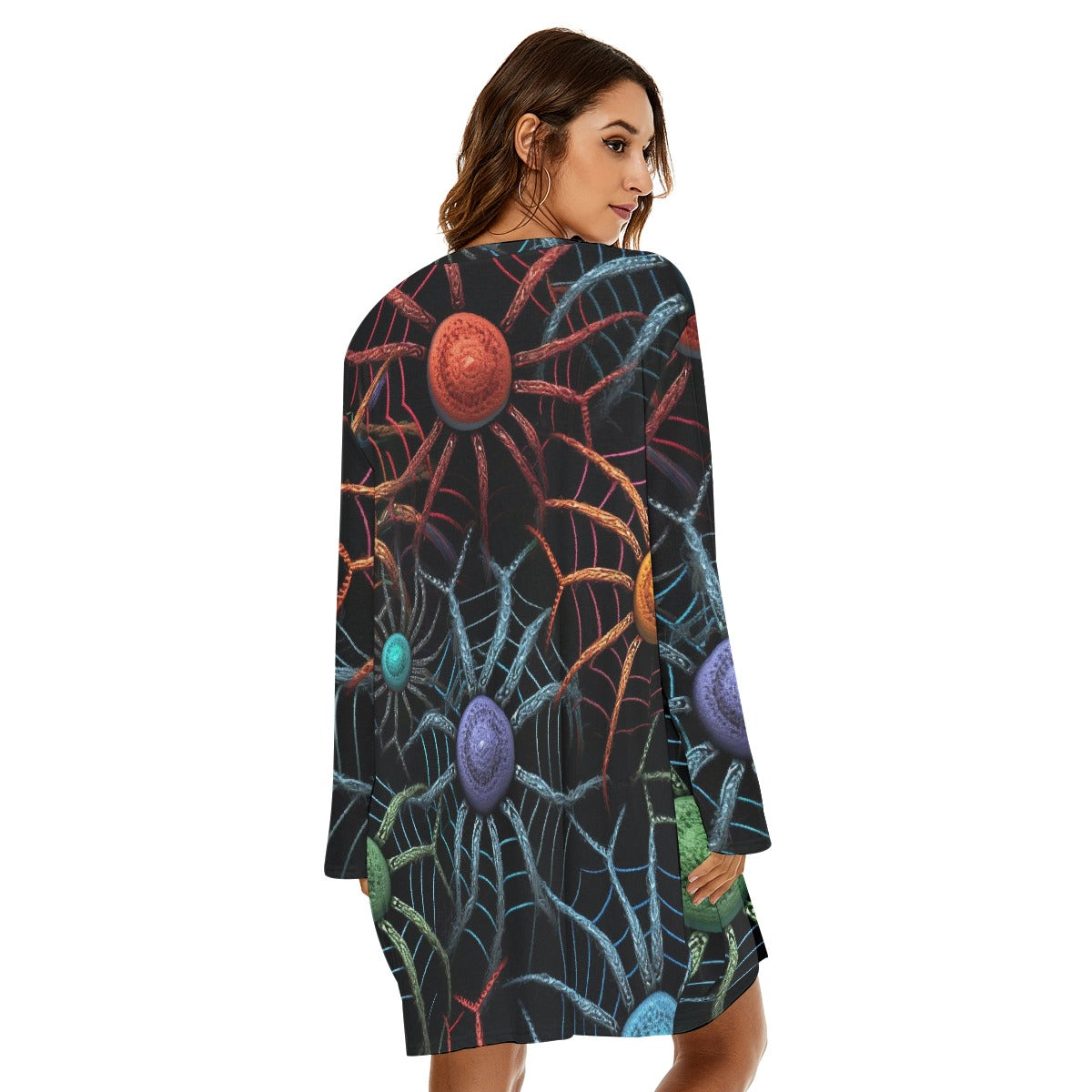 All-Over Print  Women's Loose Crew Neck Dress