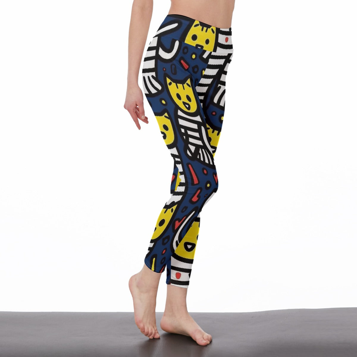 All-Over Print Women's High Waist Leggings | Side Stitch Closure