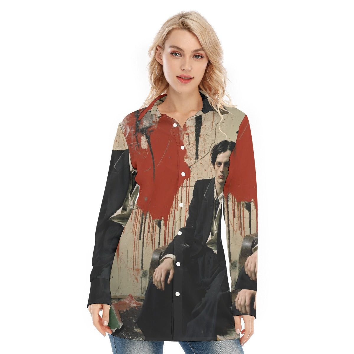 All-Over Print Women's Long Shirt