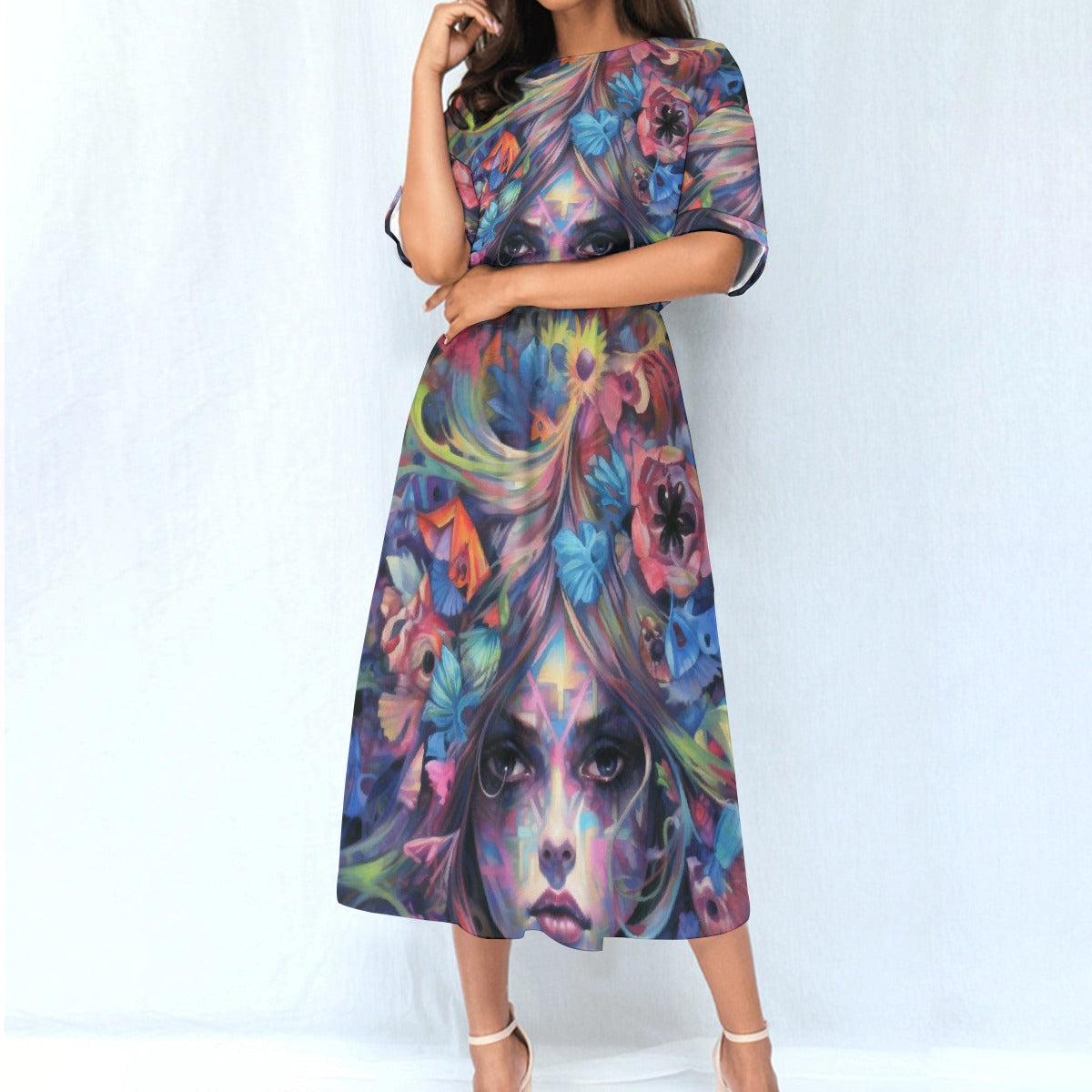 All-Over Print Women's Elastic Waist Dress