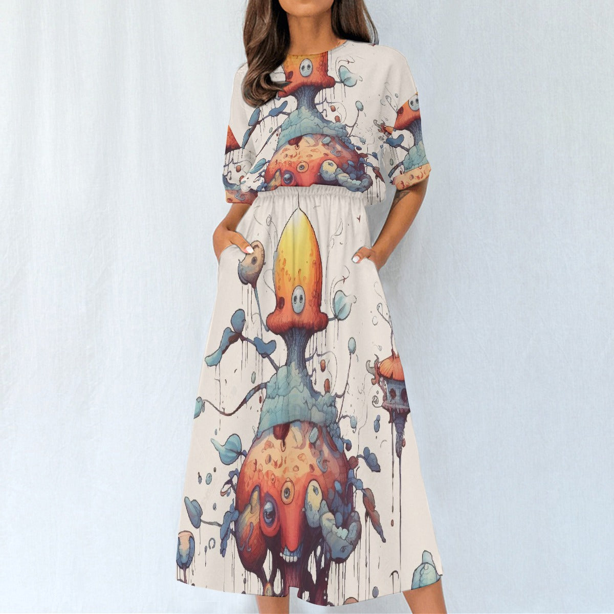 All-Over Print Women's Elastic Waist Dress