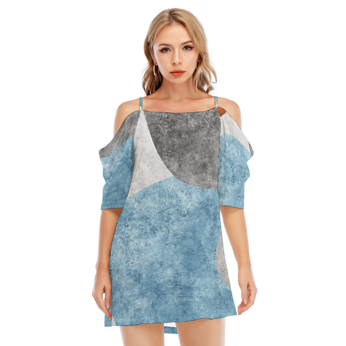 All-Over Print Women's Off-shoulder Cami Dress