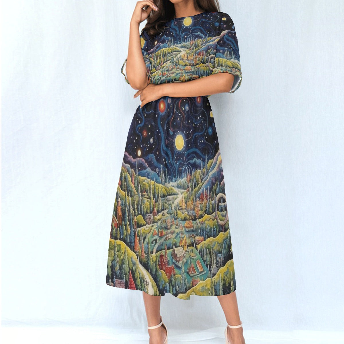 All-Over Print Women's Elastic Waist Dress