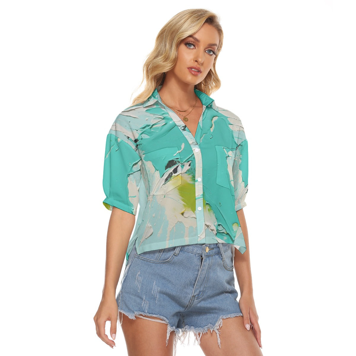 All-Over Print Women's V-neck Shirts