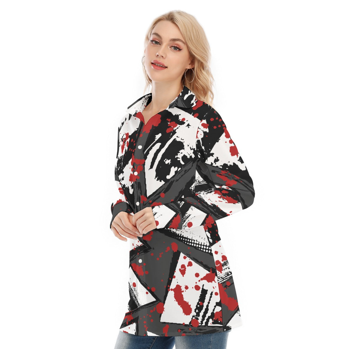 All-Over Print Women's Long Shirt