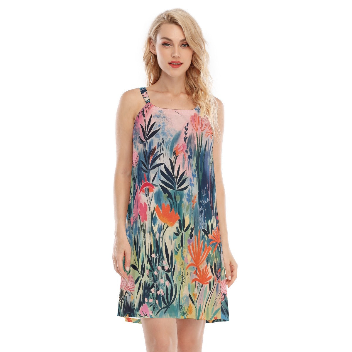 All-Over Print Women's O-neck Cami Dress