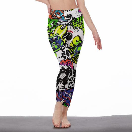 All-Over Print Women's High Waist Leggings | Side Stitch Closure