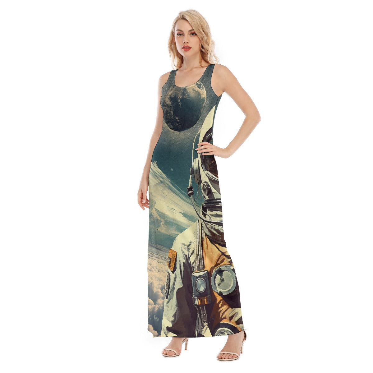 All-Over Print Women's Vest Dress | Length To Ankle