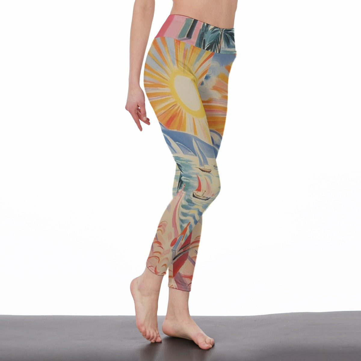 All-Over Print Women's High Waist Leggings | Side Stitch Closure