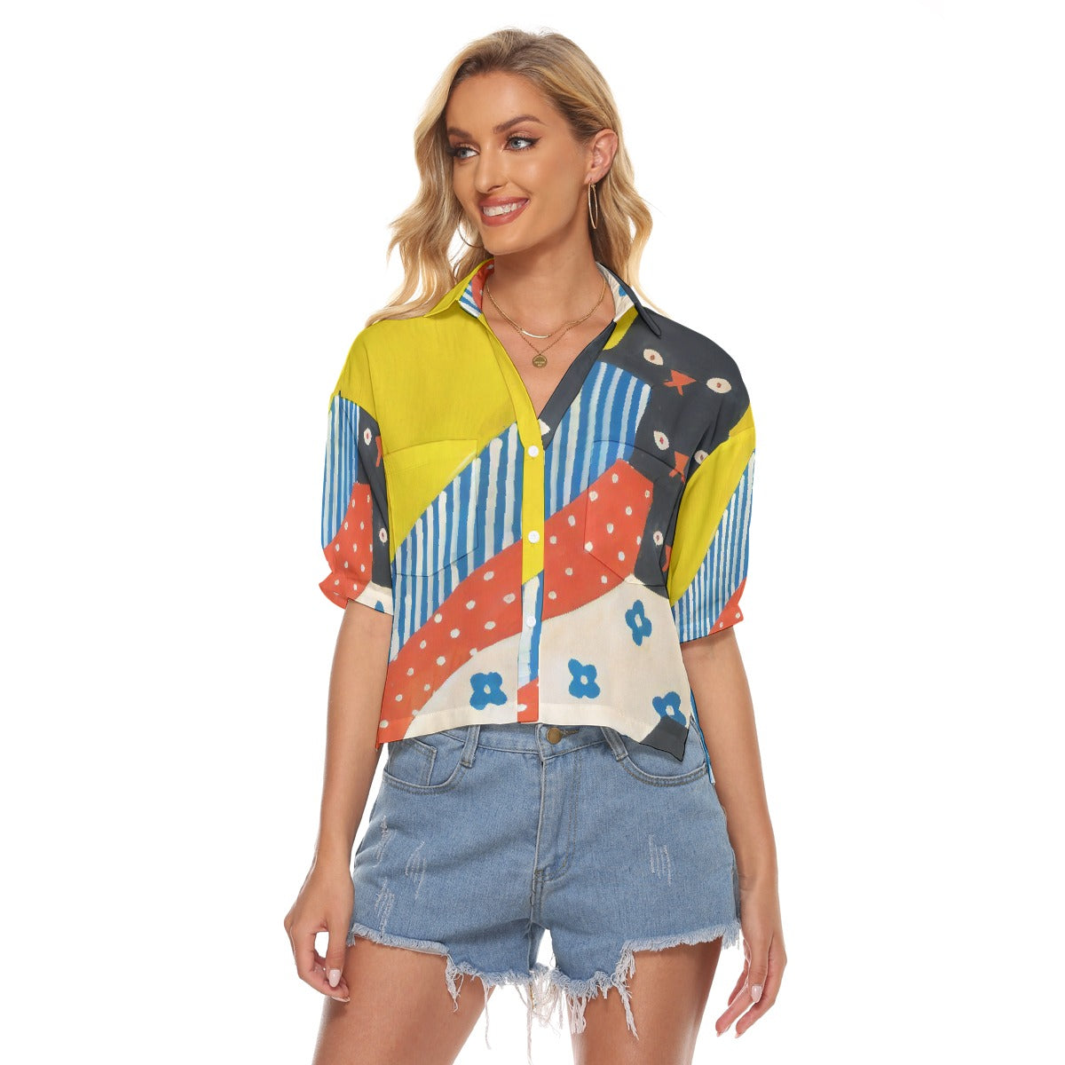 All-Over Print Women's V-neck Shirts