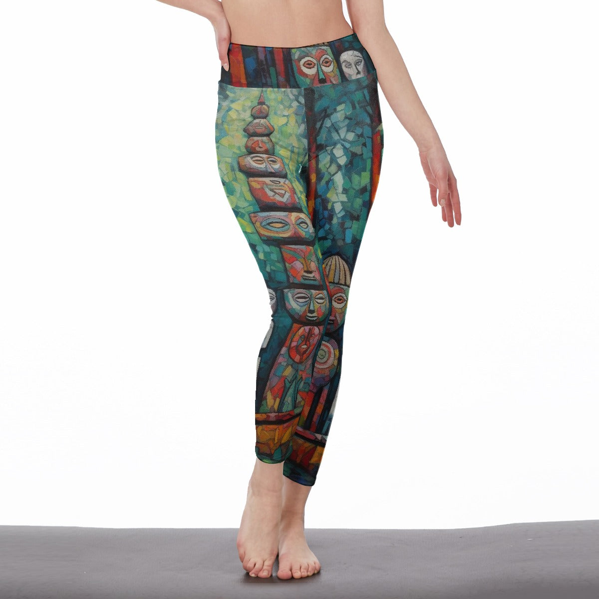 All-Over Print Women's High Waist Leggings | Side Stitch Closure