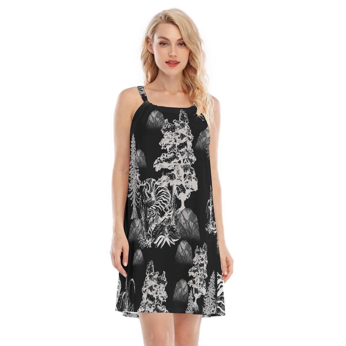 All-Over Print Women's O-neck Cami Dress