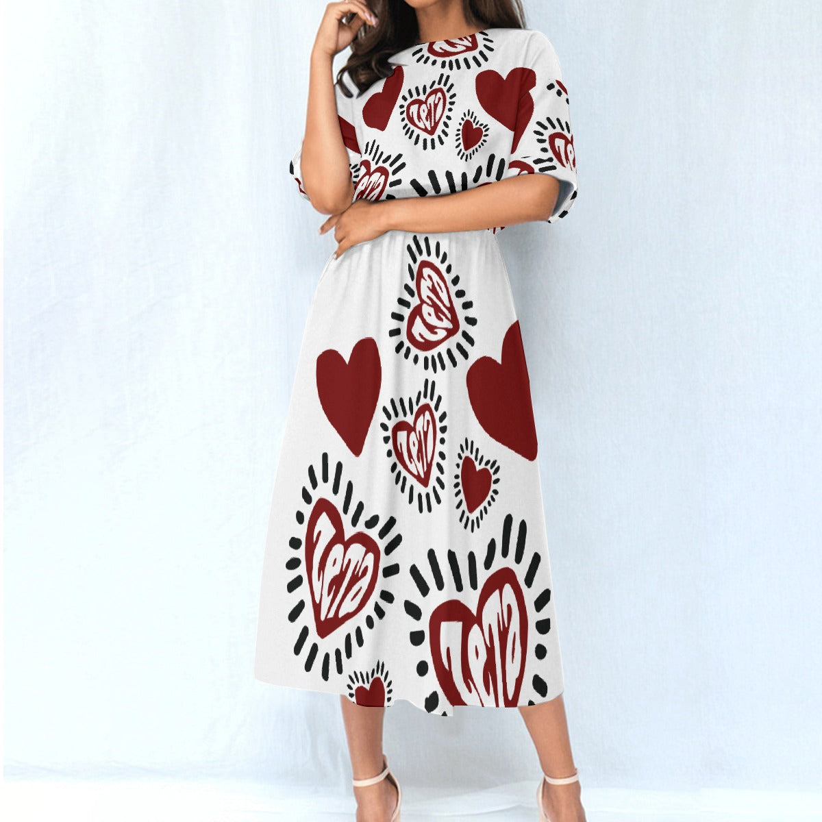 All-Over Print Women's Elastic Waist Dress