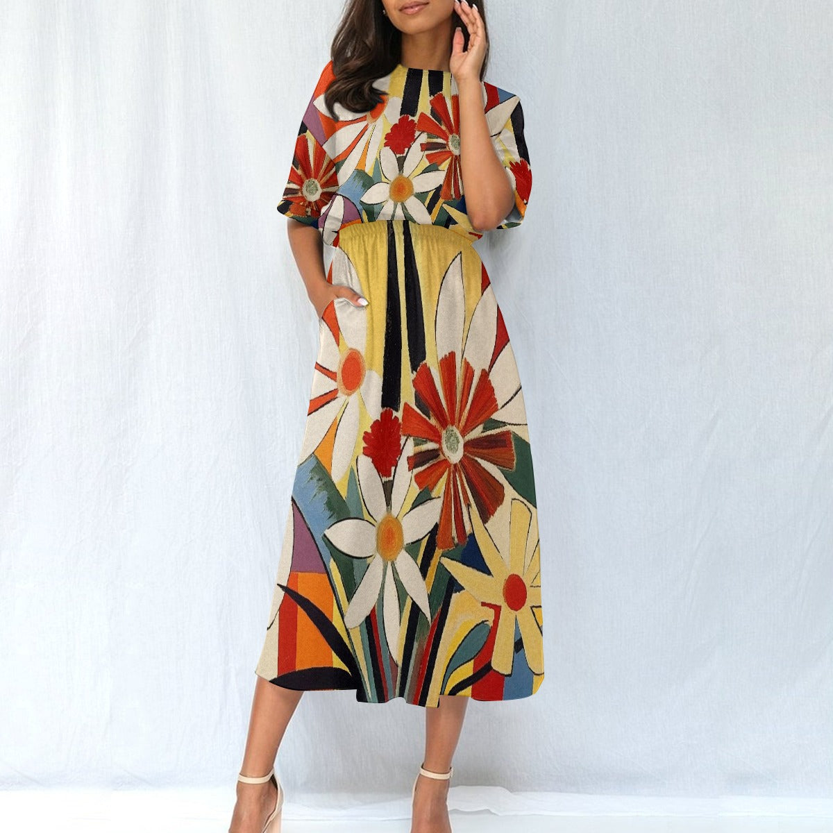 All-Over Print Women's Elastic Waist Dress