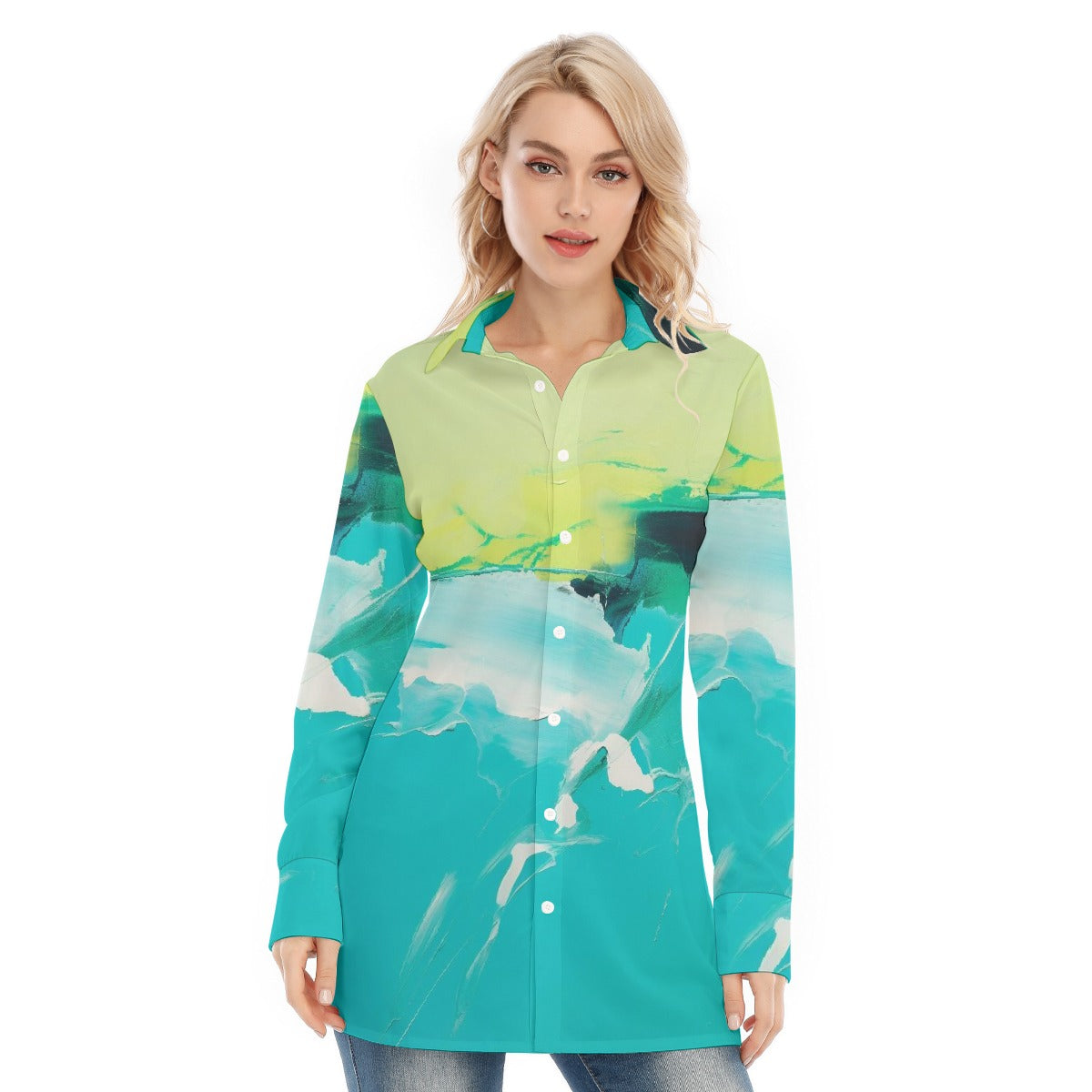 All-Over Print Women's Long Shirt