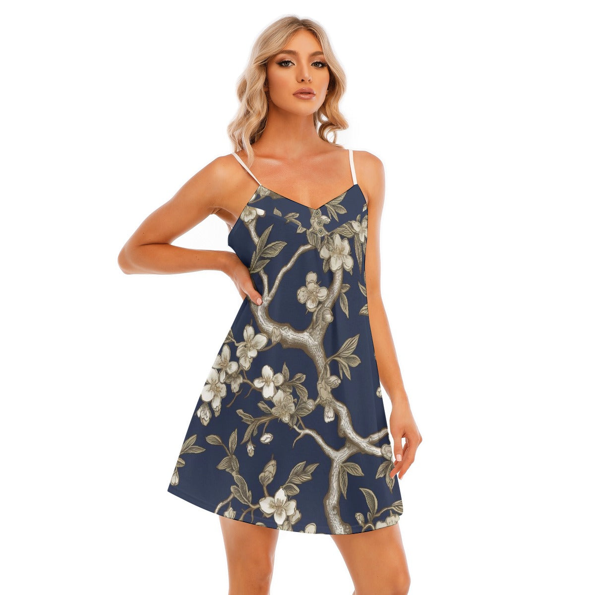 All-Over Print Women's V-neck Cami Dress