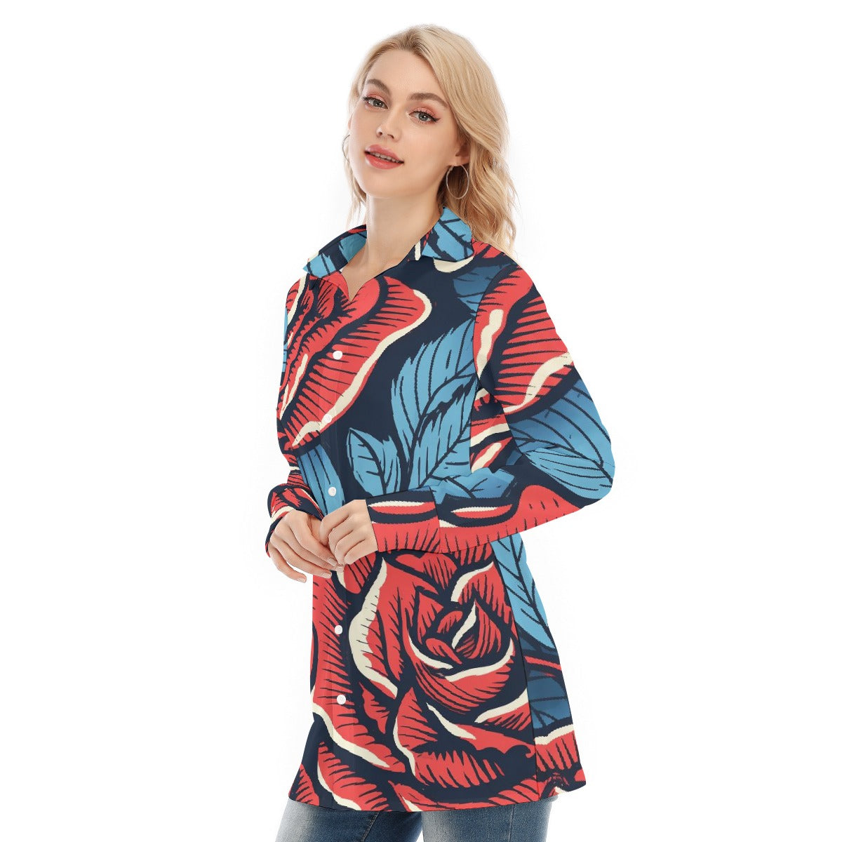 All-Over Print Women's Long Shirt