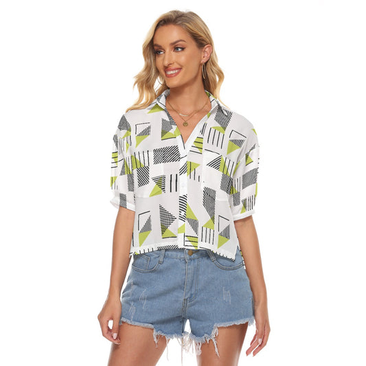 All-Over Print Women's V-neck Shirts