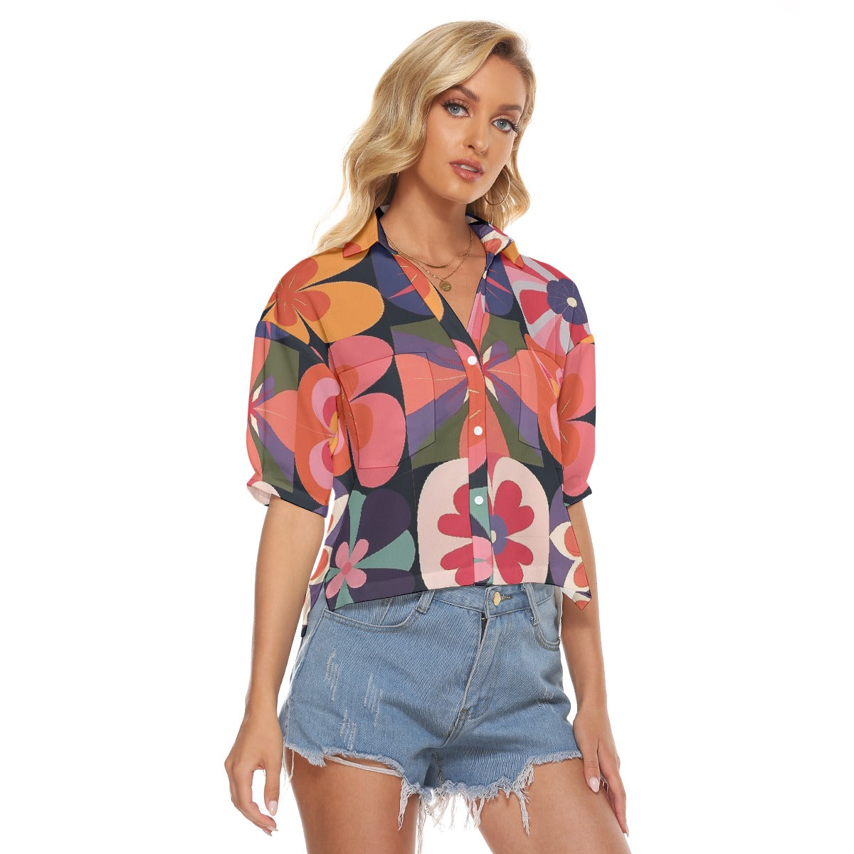 All-Over Print Women's V-neck Shirts