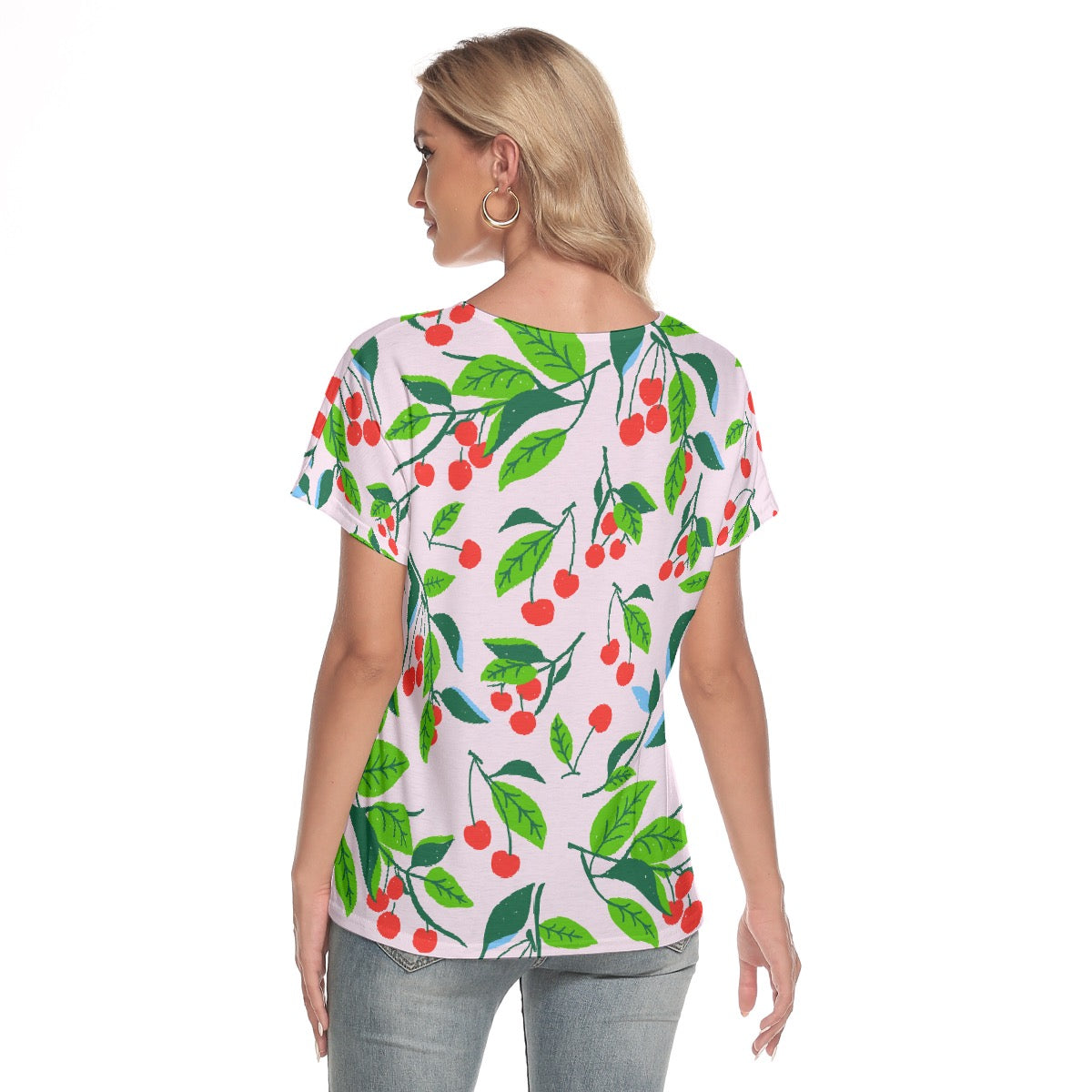 All-Over Print Women's Loose V-neck Short Sleeve T-shirt