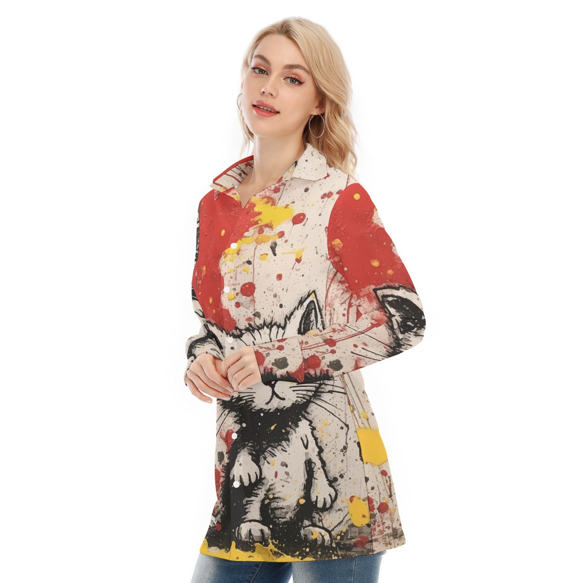 All-Over Print Women's Long Shirt