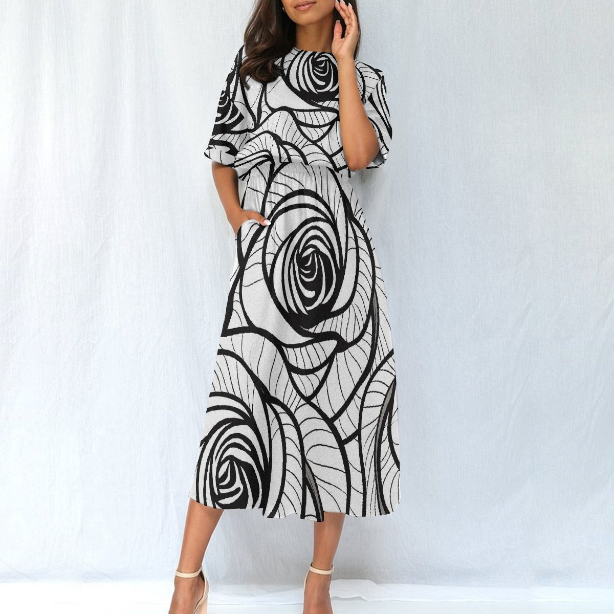 All-Over Print Women's Elastic Waist Dress