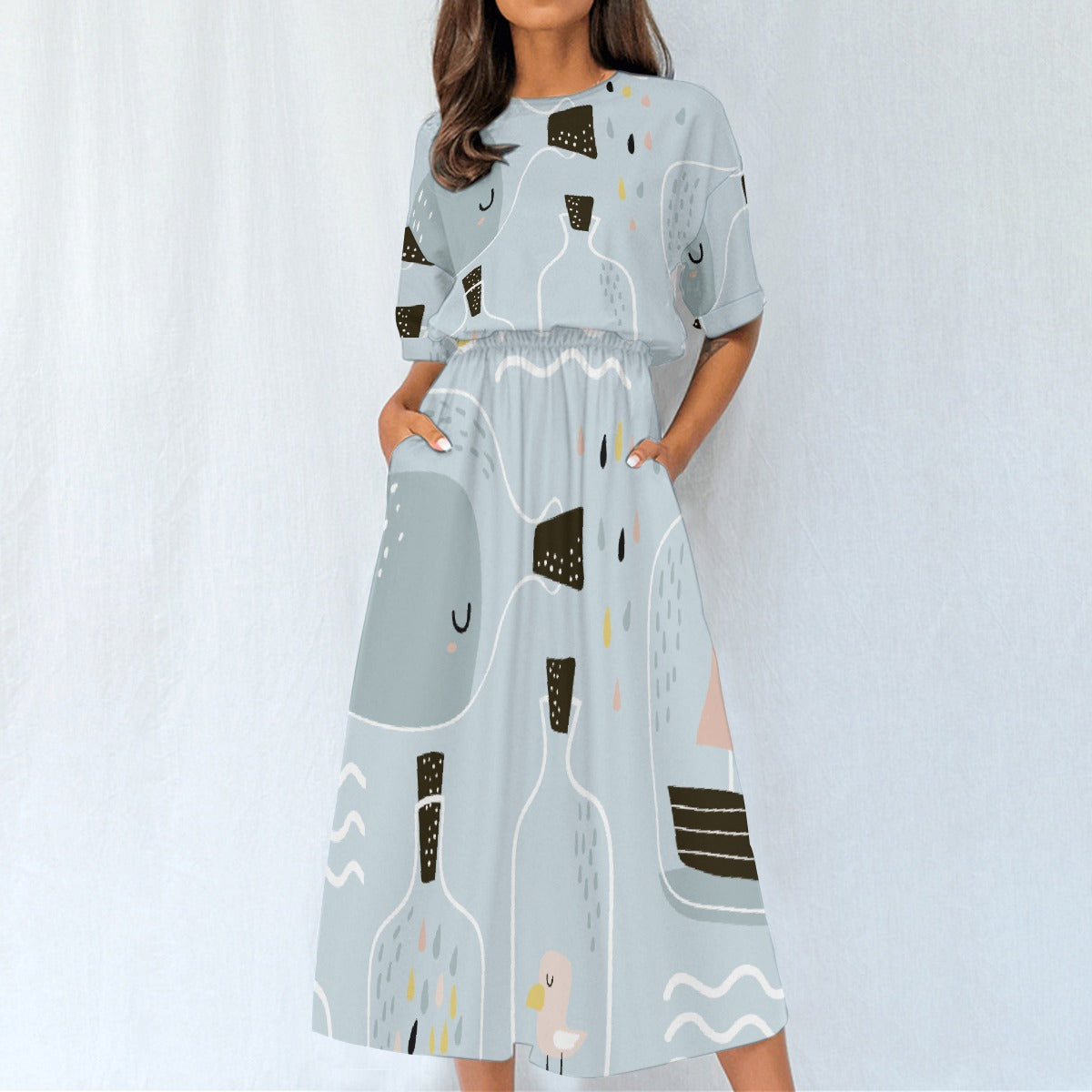 All-Over Print Women's Elastic Waist Dress