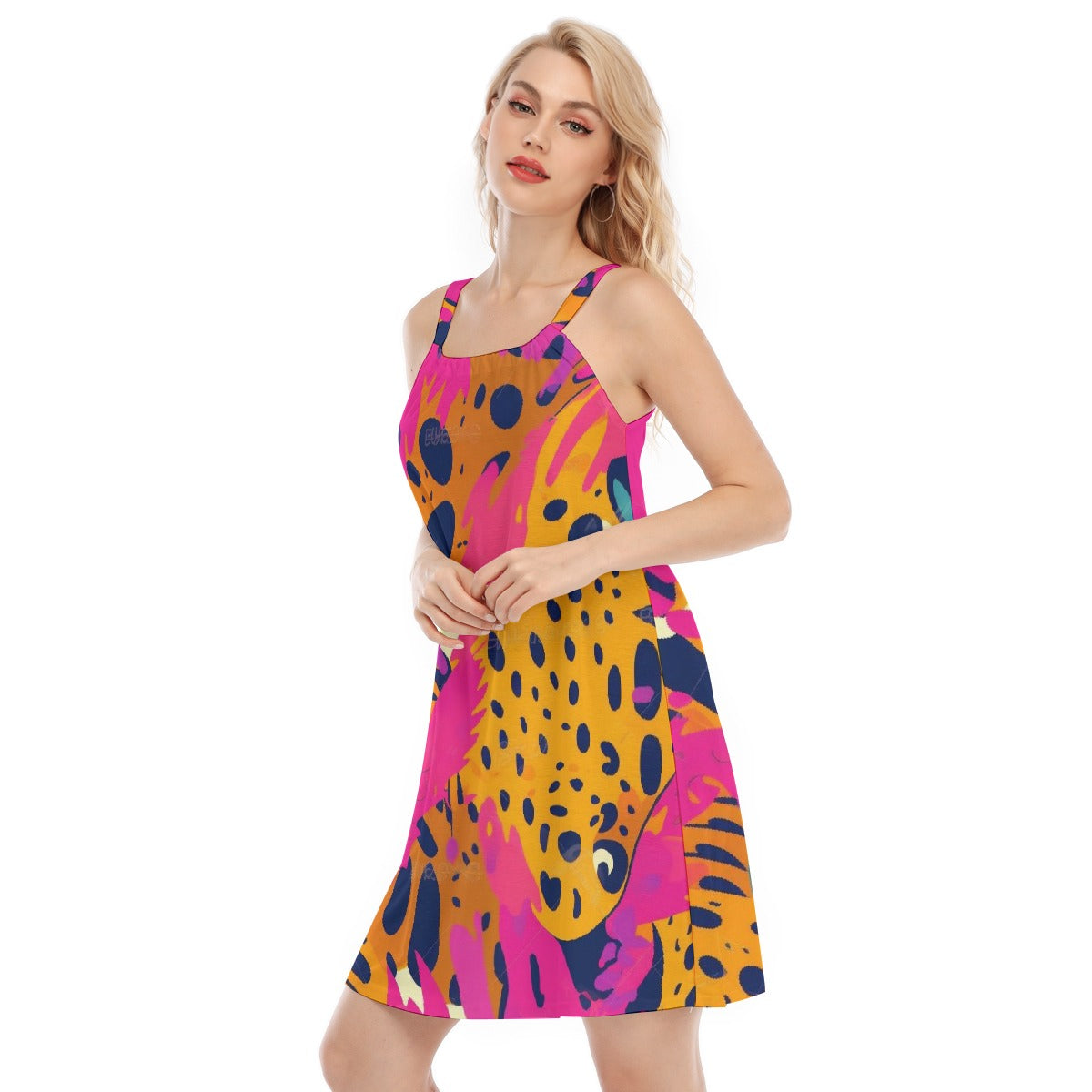 All-Over Print Women's O-neck Cami Dress