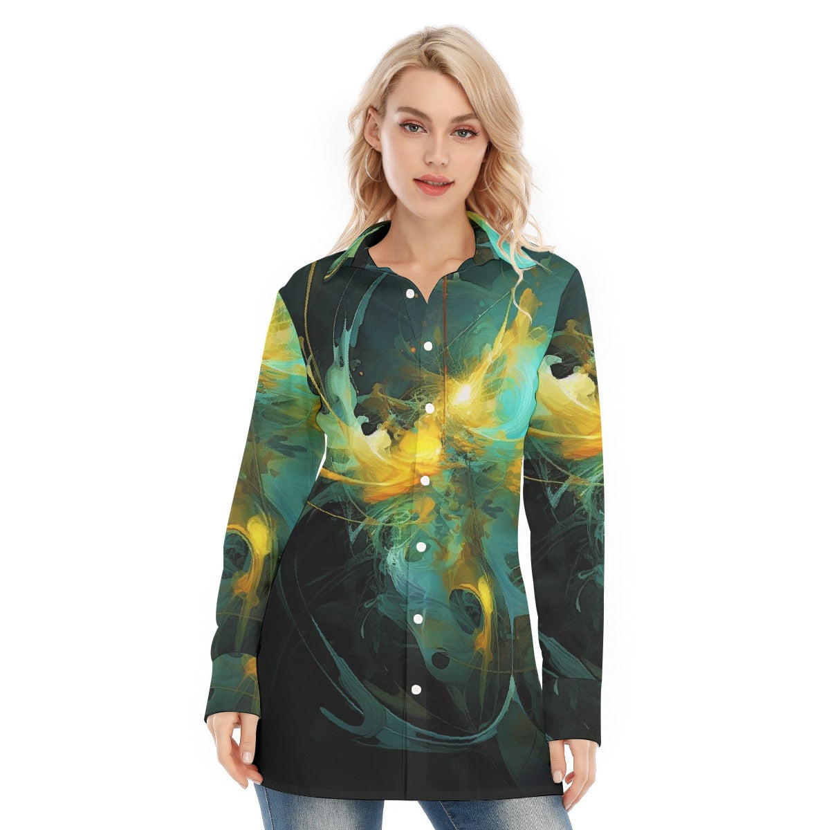 All-Over Print Women's Long Shirt