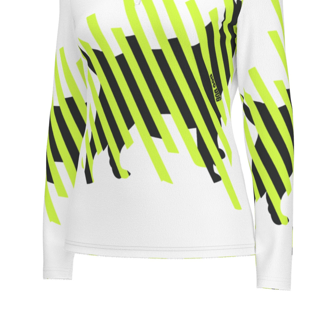 All-Over Print Women's Sports Collar Jersey With Long Sleeve