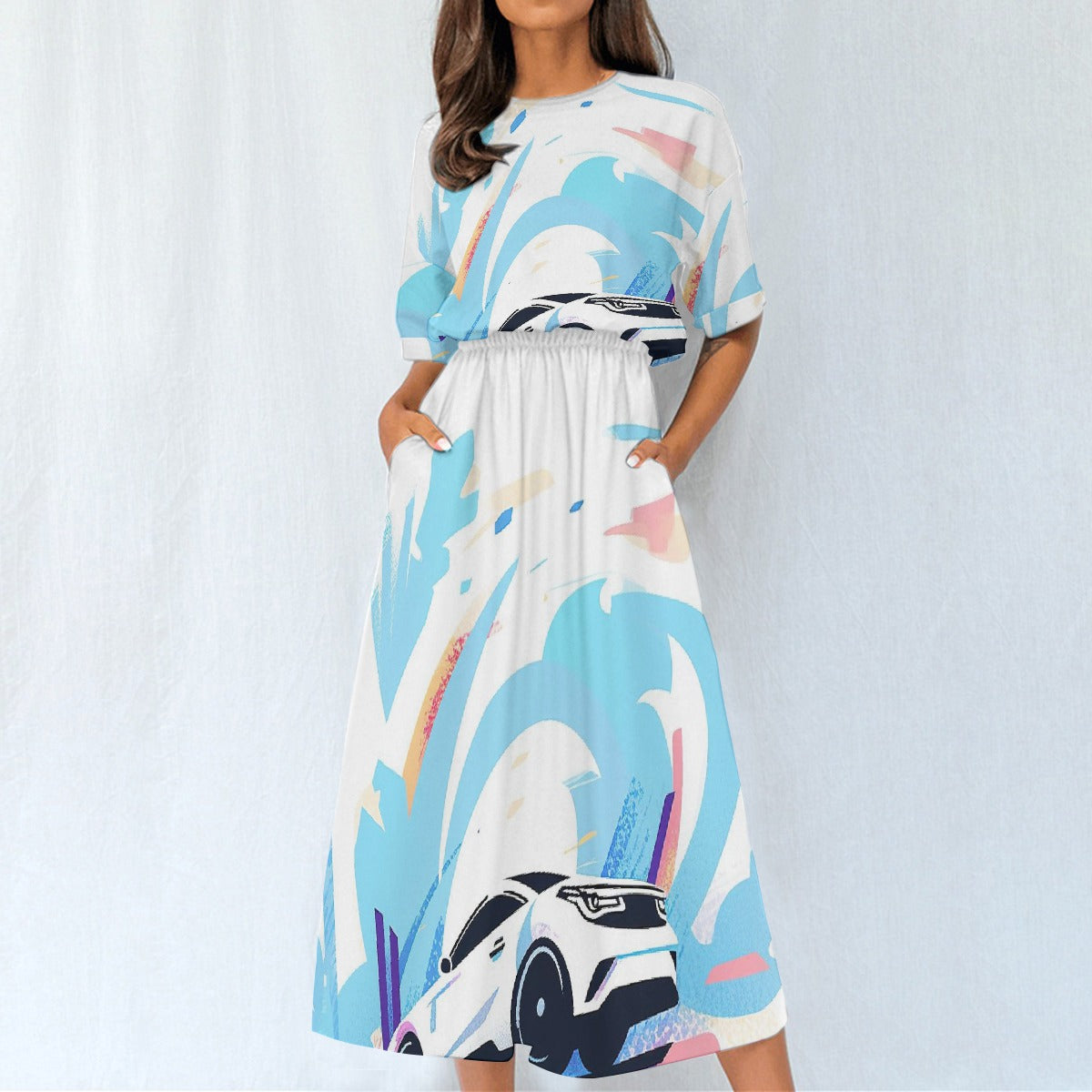 All-Over Print Women's Elastic Waist Dress