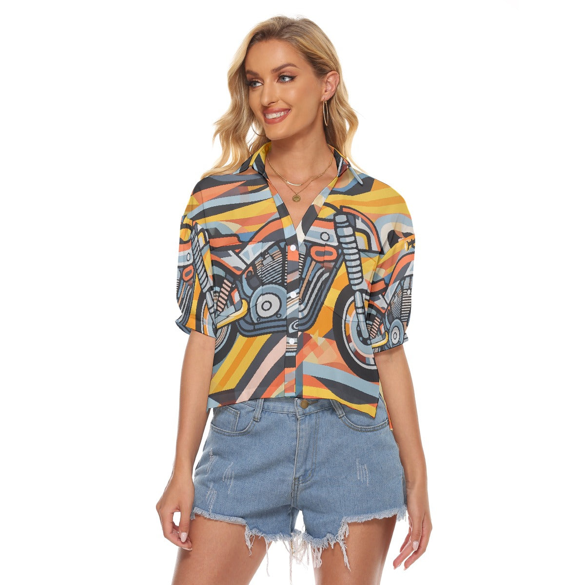 All-Over Print Women's V-neck Shirts