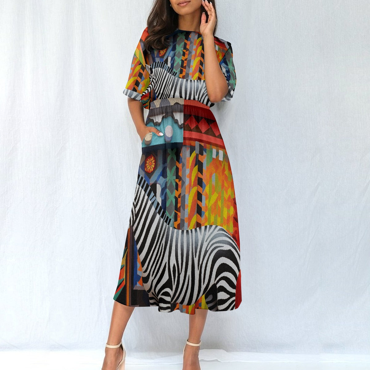 All-Over Print Women's Elastic Waist Dress