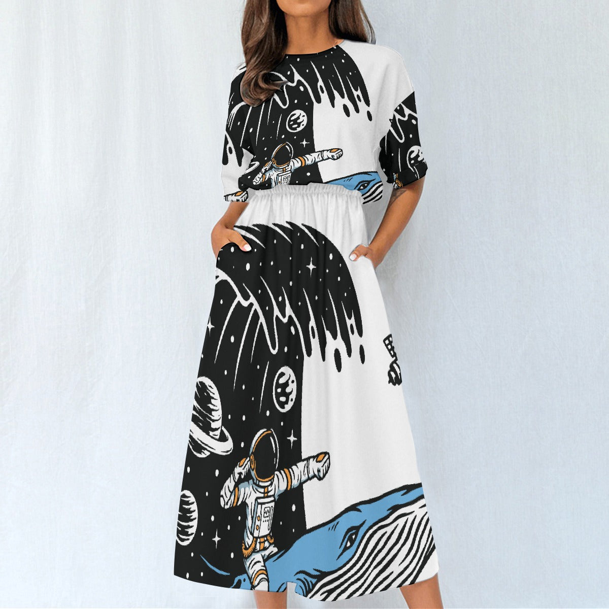 All-Over Print Women's Elastic Waist Dress