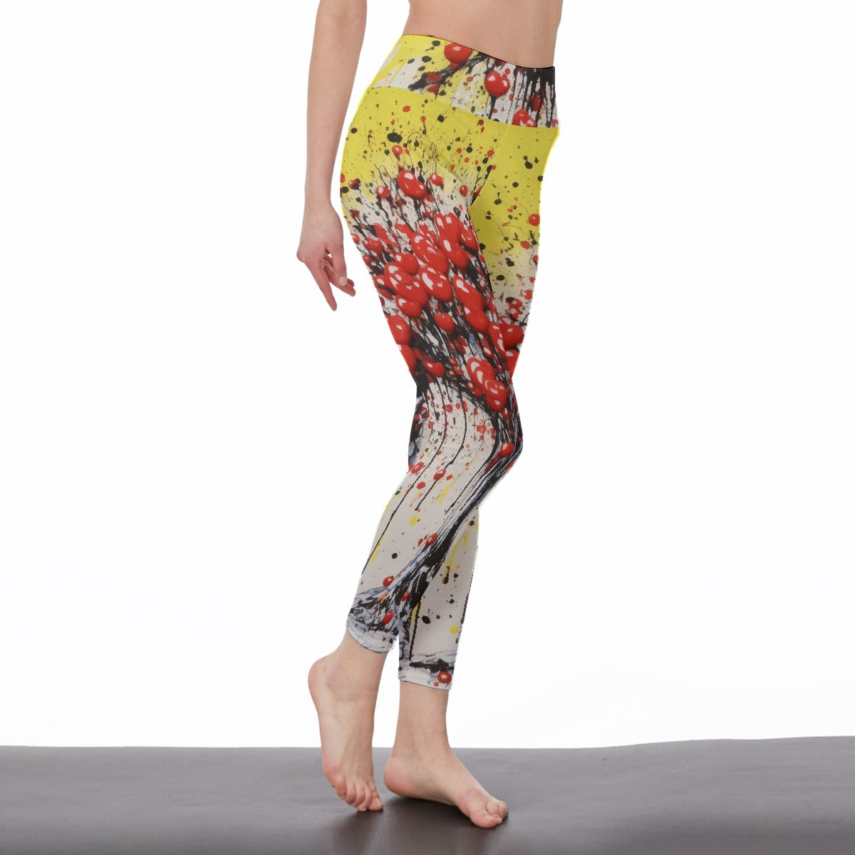 All-Over Print Women's High Waist Leggings | Side Stitch Closure