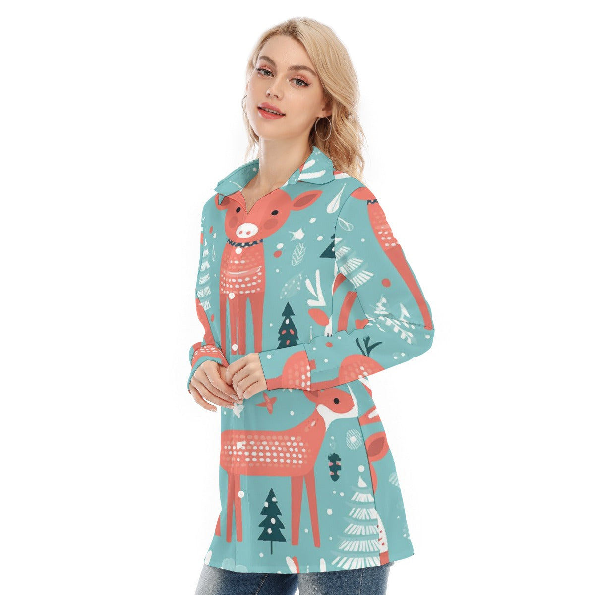 All-Over Print Women's Long Shirt