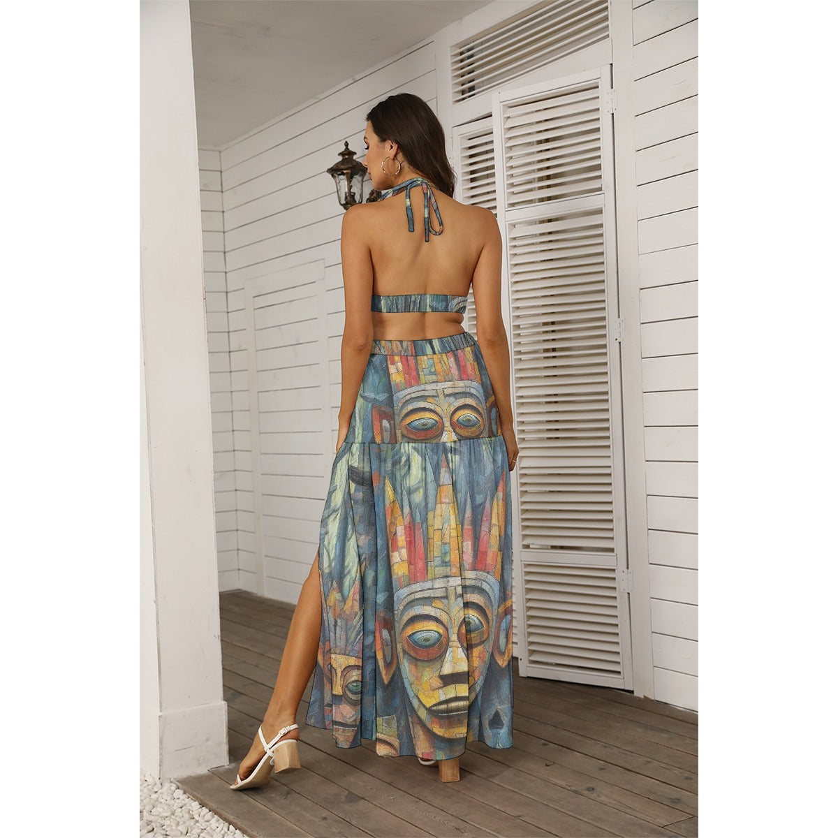 All-Over Print Women's Tie Back Wrap Dress