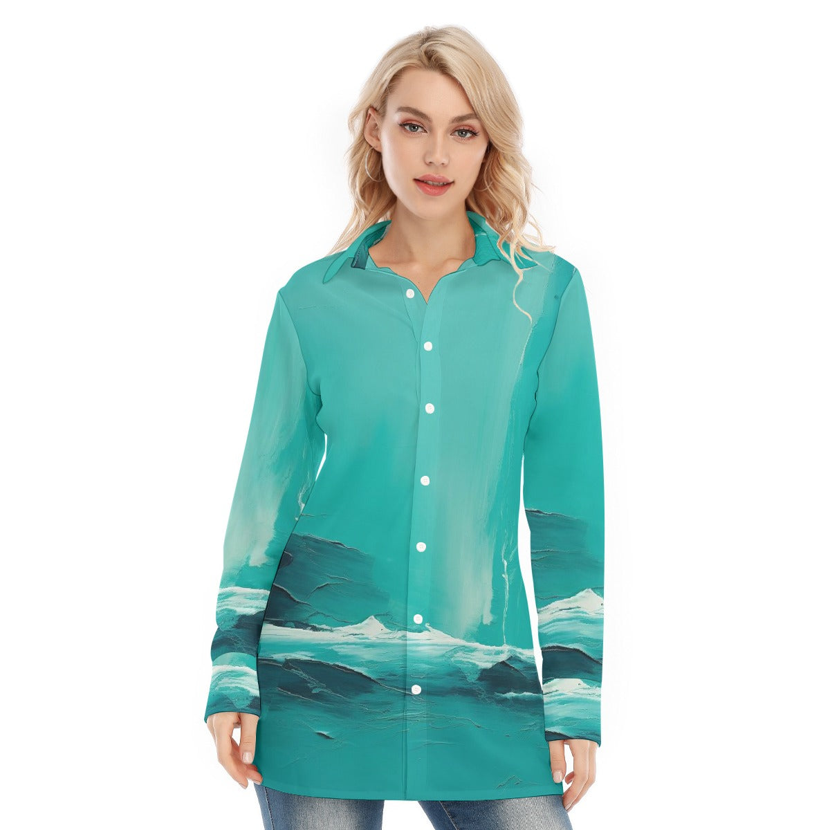 All-Over Print Women's Long Shirt