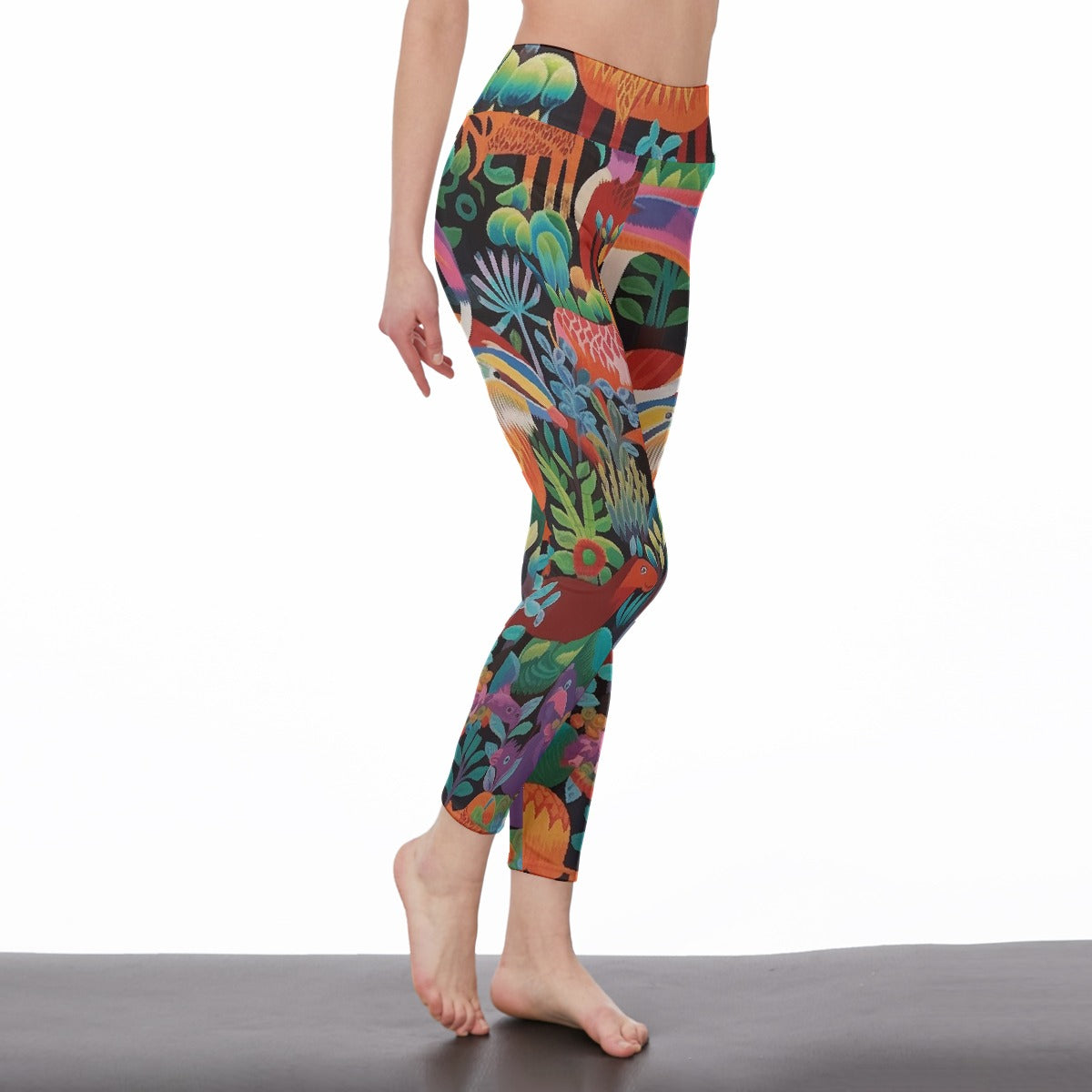 All-Over Print Women's High Waist Leggings | Side Stitch Closure