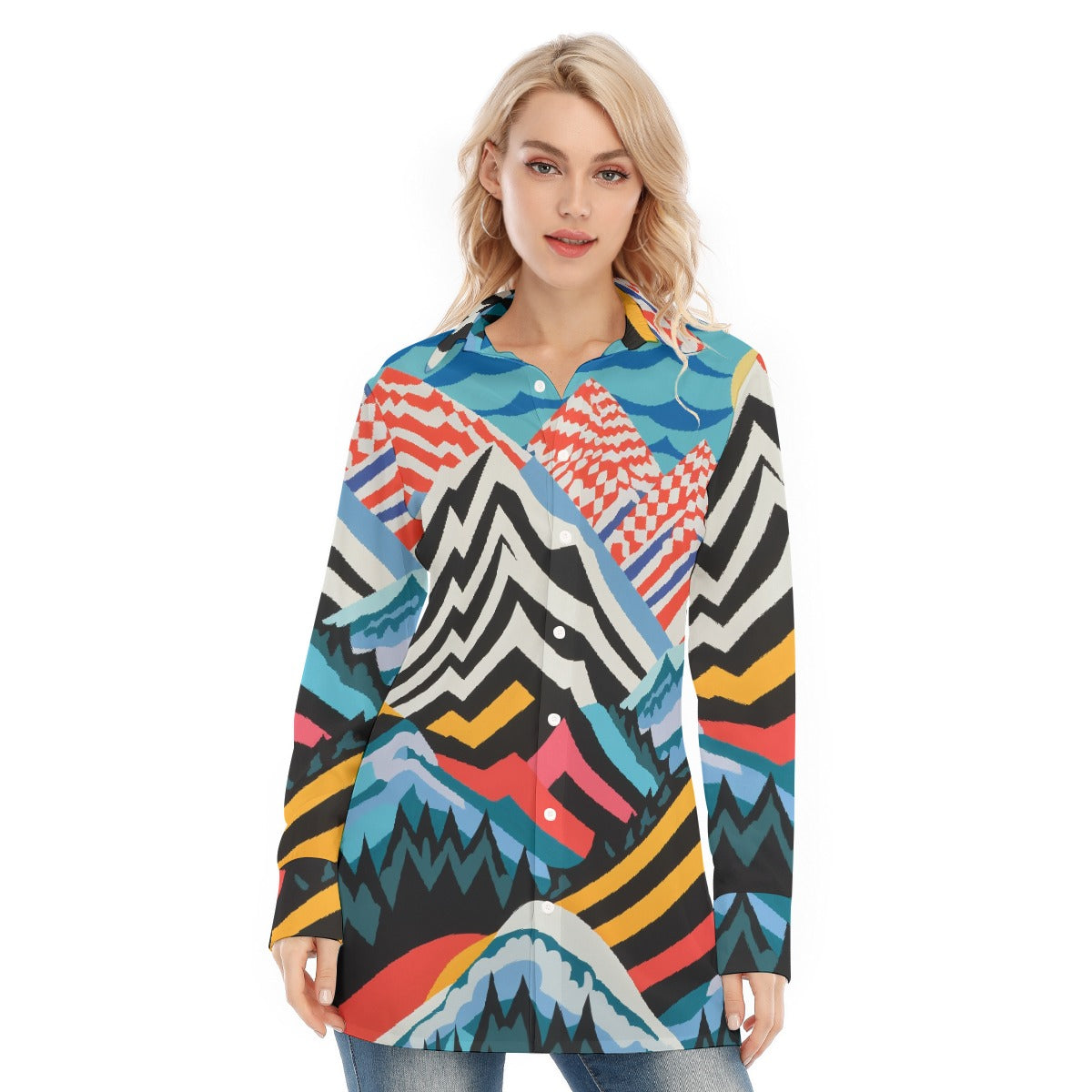 All-Over Print Women's Long Shirt