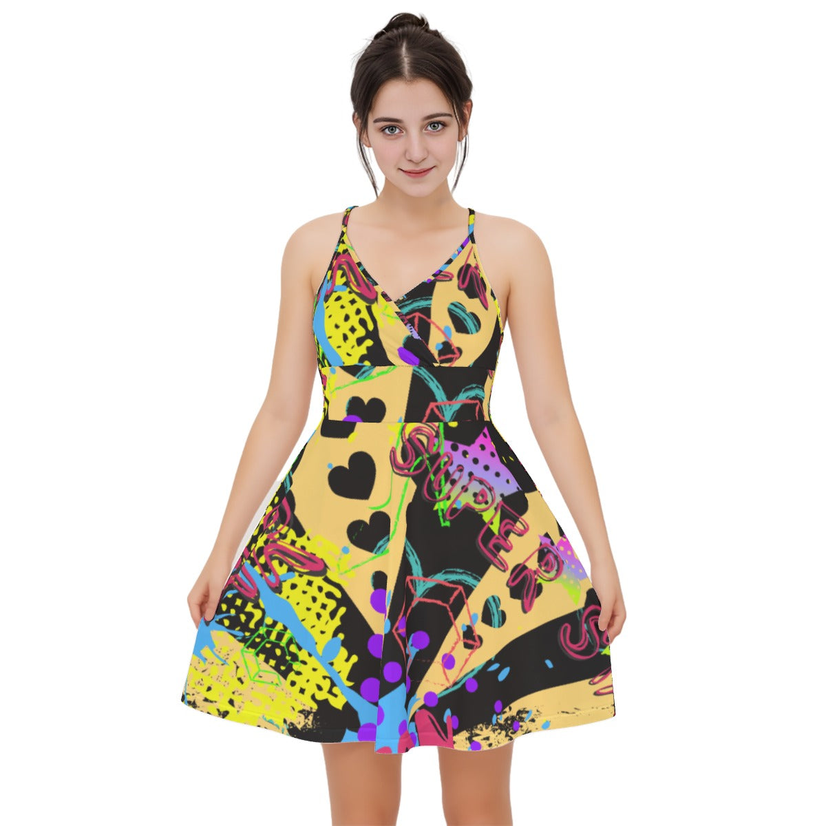 All-Over Print Women‘s Cross Cami Dress