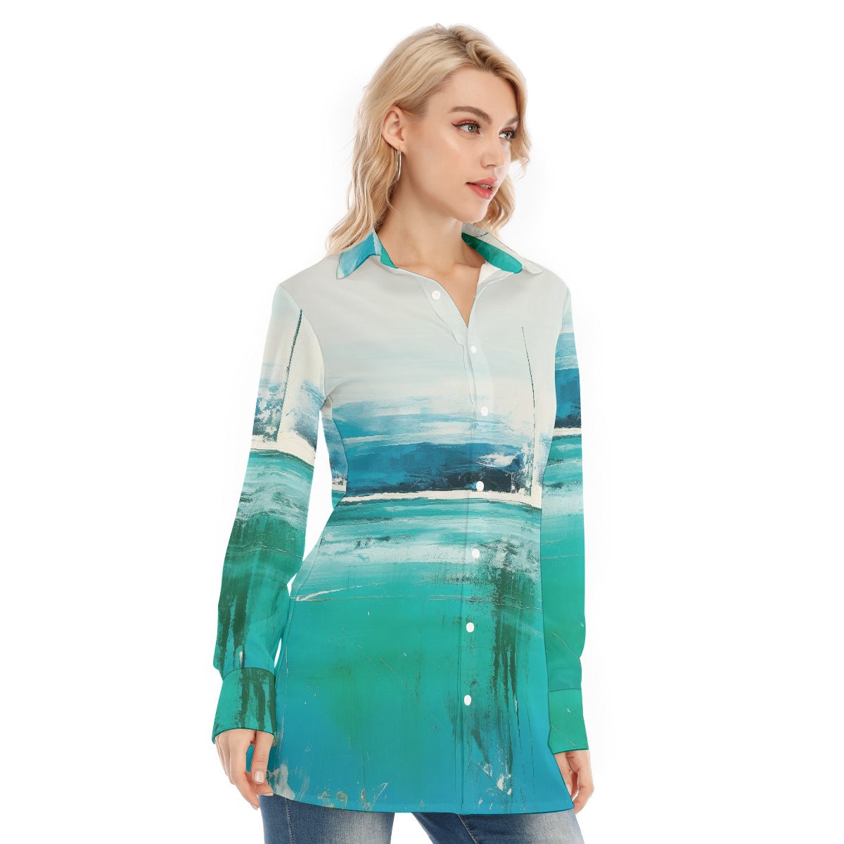 All-Over Print Women's Long Shirt