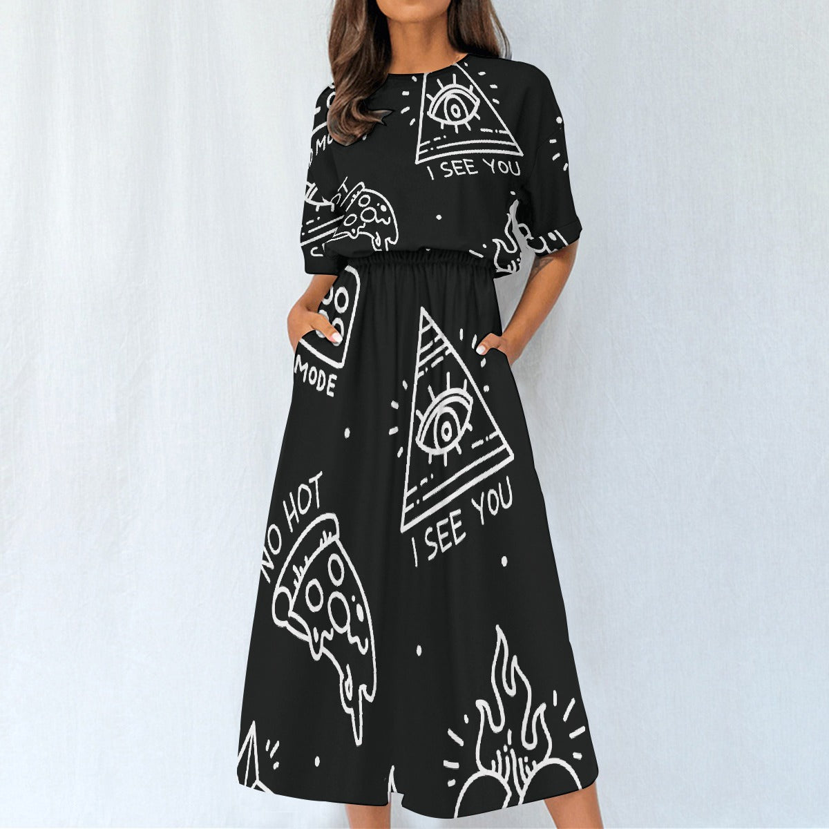 All-Over Print Women's Elastic Waist Dress