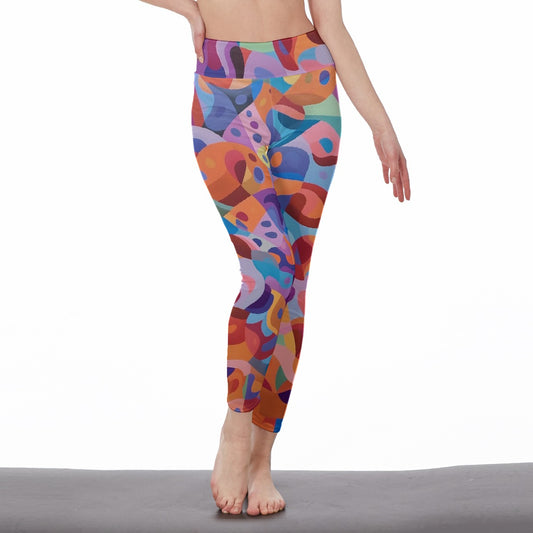 All-Over Print Women's High Waist Leggings | Side Stitch Closure