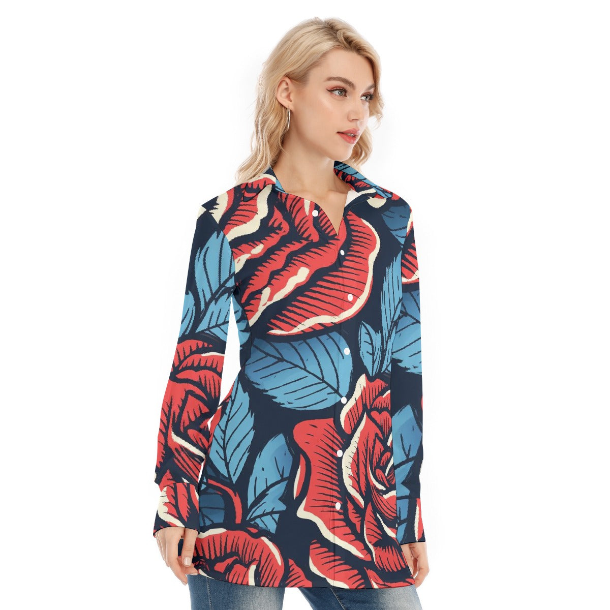 All-Over Print Women's Long Shirt