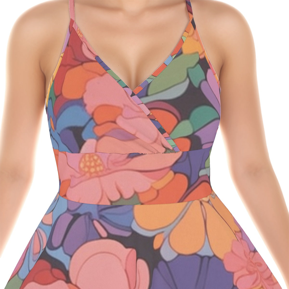 All-Over Print Women‘s Cross Cami Dress