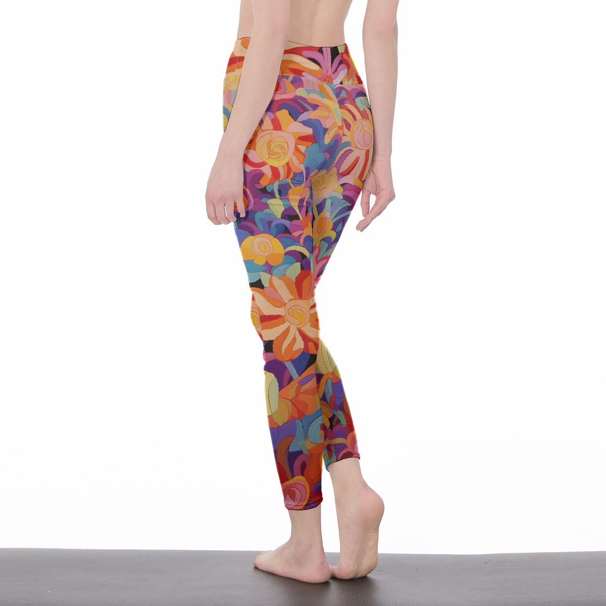 All-Over Print Women's High Waist Leggings | Side Stitch Closure