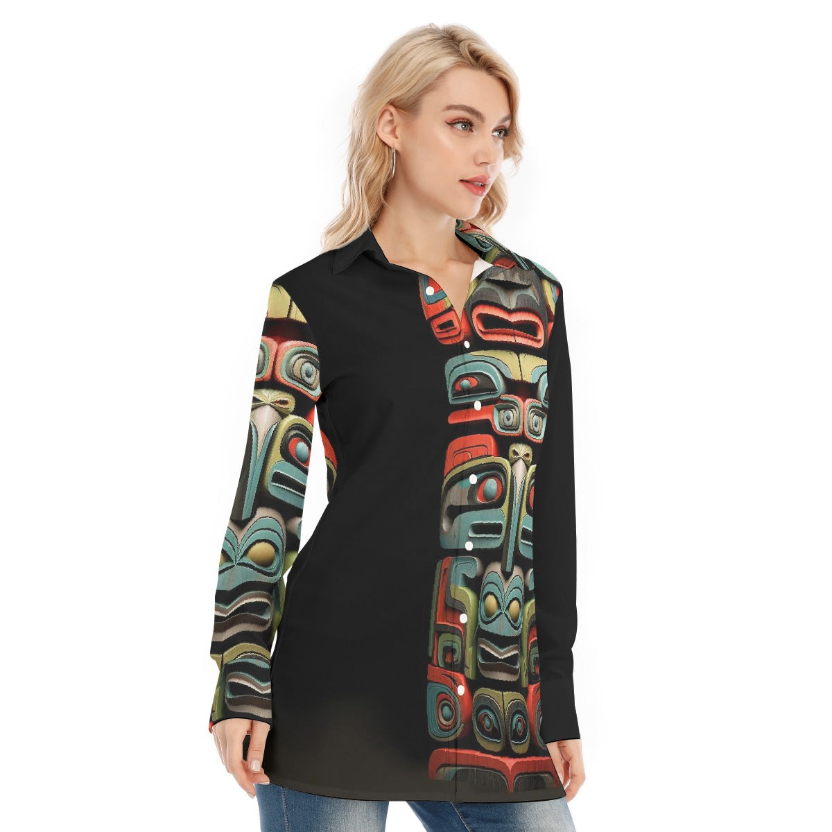 All-Over Print Women's Long Shirt