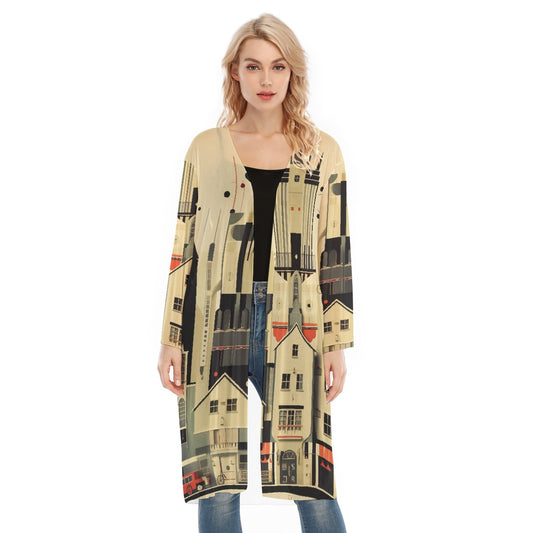 All- Over Print Women's Long Sleeve Mesh Cardigan